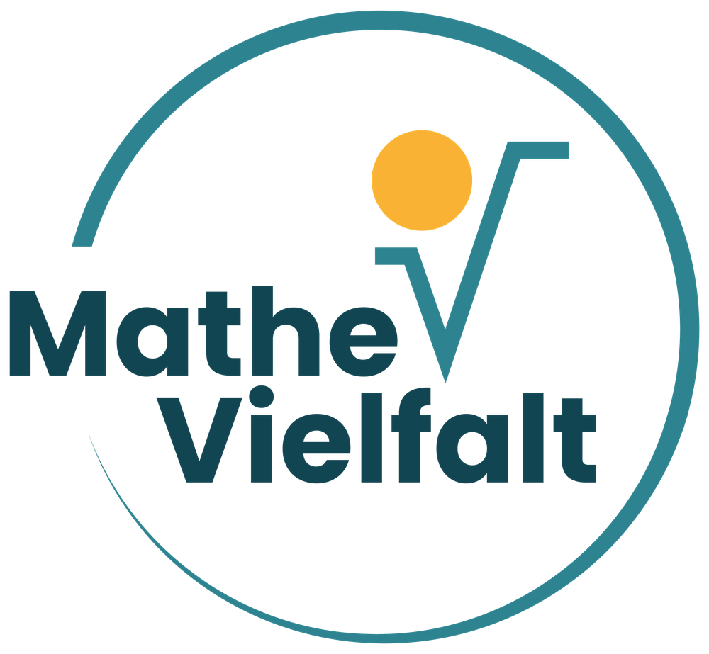 Logo MatheVielfalt mit Wurzelzeichen und gelbem Ball